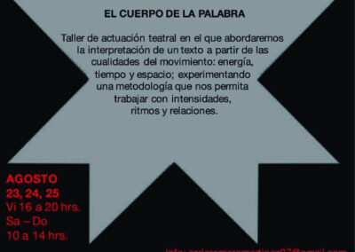 Taller de Actuación “El cuerpo de la Palabra”